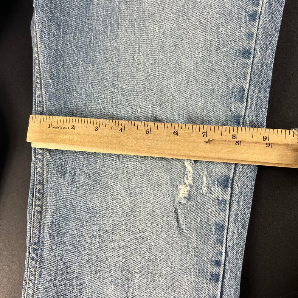 Silver Jeans Women's 28x27 Frisco Straight Ankle Blue Distressed Denim Tag 27x28 - Picture 13 of 16